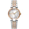 Dkny Women's Essential Glitz Silver Dial Red Gold-two-tone Stainless Steel Bracelet Watch 30mm In Metallic