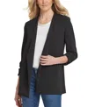 Dkny Open-front Jacket In Black