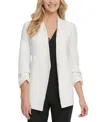 Dkny Essential Open Front Jacket In White