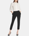 Dkny Women's Balance Compression Elastic-waist Slim Pants In Black