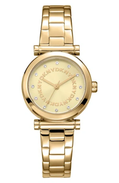 Dkny Essentials Crystal Marker Bracelet Watch, 28mm In Gold
