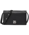 Dkny Etta Mini Wallet On A String In Black,silver
