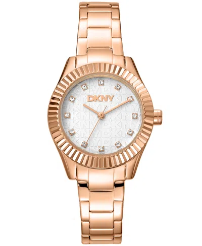 Dkny Everyday Chambers Glitz Silver Dial Rose Gold Women's Watch