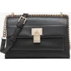 Dkny Evie Flap Shoulder In Blk/gold