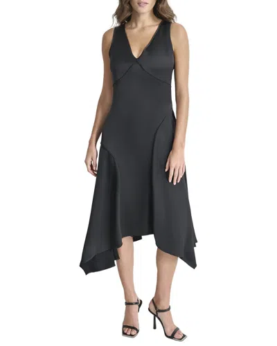 Dkny Exposed Seam Dress In Black