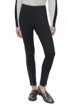 Dkny Exposed Zip Hem Ponte Pants In Black