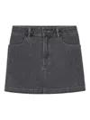 Dkny Eyelet-embellished Denim Skirt In Gray