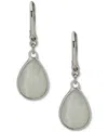 Dkny Faceted Glass Stone Teardrop Leverback Drop Earrings In Silver