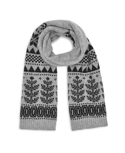 Dkny Fair Isle Winter Archive Snowflake Scarf In Feather