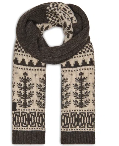 Dkny Fair Isle Winter Archive Snowflake Scarf In Tobacco