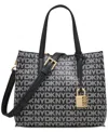 Dkny Farah Logo Crossbody Satchel In Bk Logo-bk