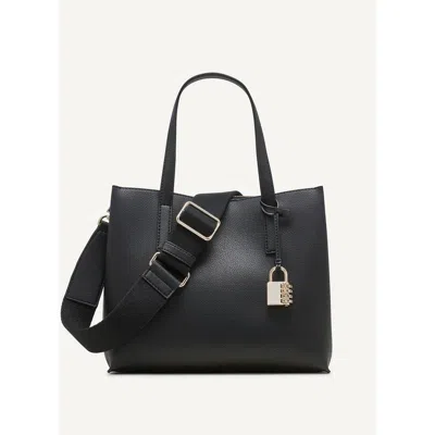 Dkny Farah Medium Satchel In Blk/gold