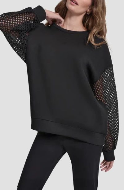 Dkny Fauchet Sleeve Pullover Top In Black