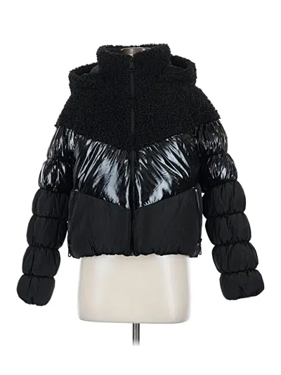 Pre-owned Dkny Faux Fur Jacket In Black