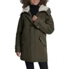 Dkny Faux Fur Lined Hooded Softshell Parka In Green