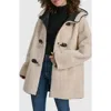 Dkny Faux Fur Toggle Hooded Jacket In Natural/black