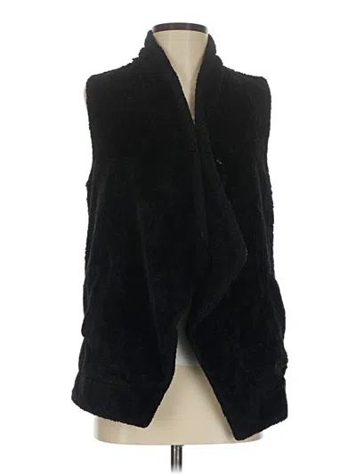 Pre-owned Dkny Faux Fur Vest In Black