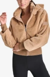 Dkny Sport Women's Faux-fur Zip-front Bomber Jacket In Praline