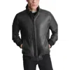 Dkny Men's Faux Leather Bomber Jacket In Heritage Brown