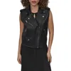 Dkny Faux Leather Moto Vest