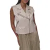 Dkny Faux Leather Moto Vest In White