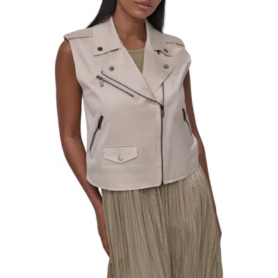 Dkny Faux Leather Moto Vest