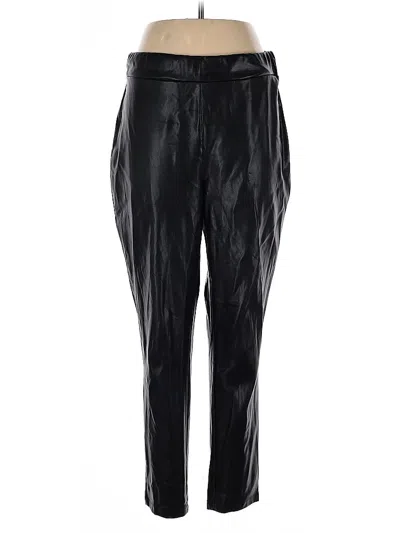 Pre-owned Dkny Faux Leather Pants In Black