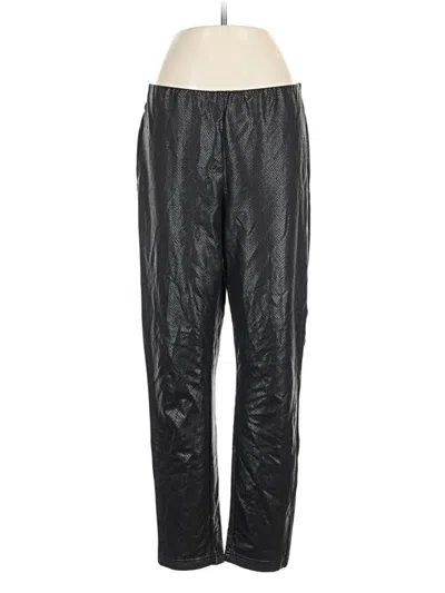 Pre-owned Dkny Faux Leather Pants In Black