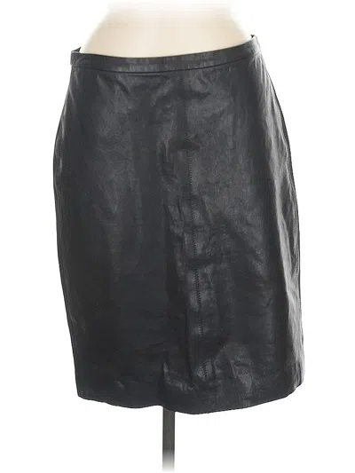 Pre-owned Dkny Faux Leather Skirt In Black