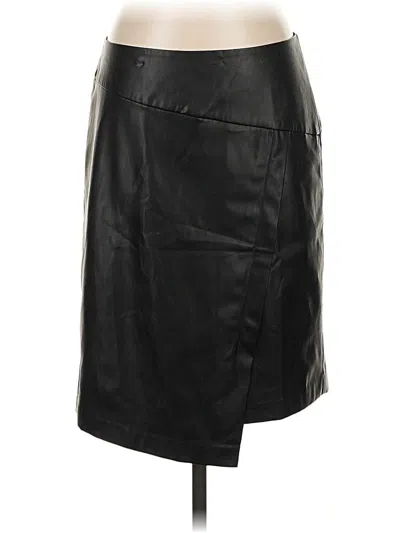 Pre-owned Dkny Faux Leather Skirt In Black