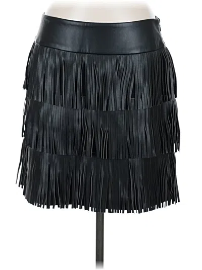 Pre-owned Dkny Faux Leather Skirt In Black