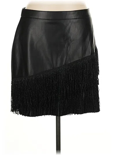 Pre-owned Dkny Faux Leather Skirt In Black