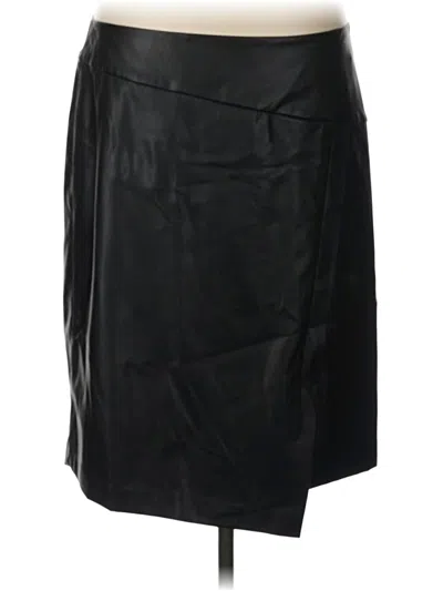 Pre-owned Dkny Faux Leather Skirt In Black