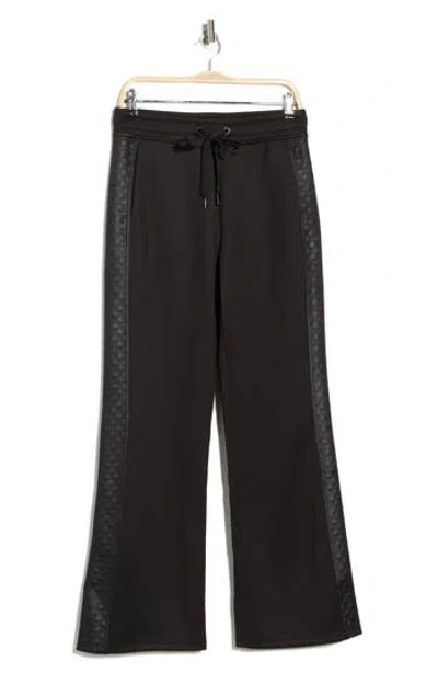 Dkny Faux Leather Trim Scuba Pants In Black