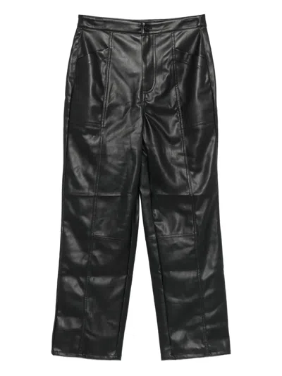 Dkny Faux-leather Trousers In Black