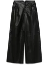 Dkny Faux-leather Wide-leg Trousers In Black