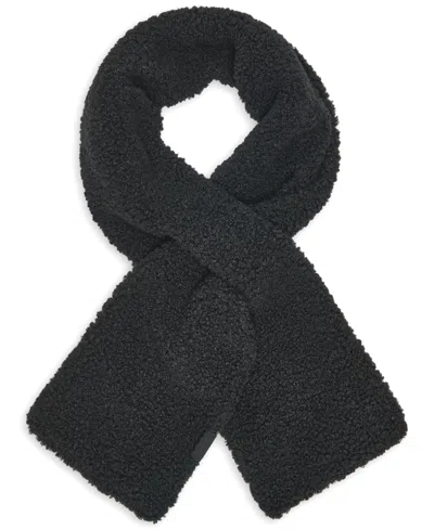 Dkny Faux Sherpa Pull-through Scarf In Black