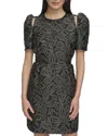 Dkny Stud Shoulder Cutout Puff Sleee Minidress