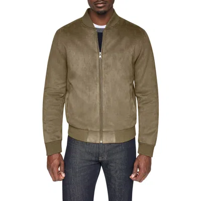Dkny Faux Suede Bomber Jacket In Brown