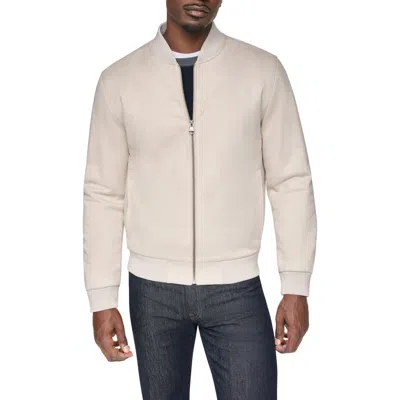 Dkny Faux Suede Bomber Jacket In Neutral