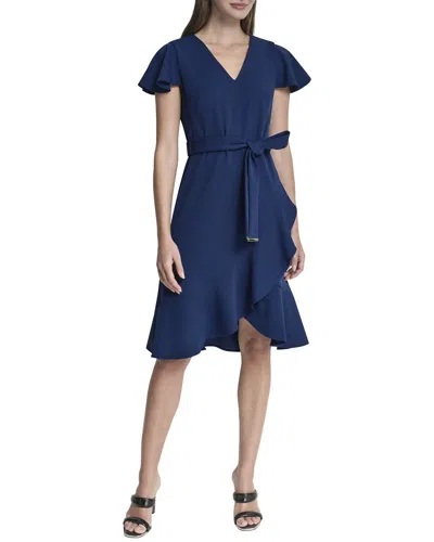 Dkny Faux Wrap Dress In Multi