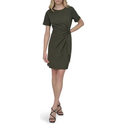 Dkny Faux Wrap Dress In Green