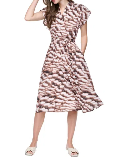 Dkny Faux Wrap Midi Dress In Multicolor