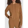 Dkny Feather Yarn Hooded Sweater In Brown