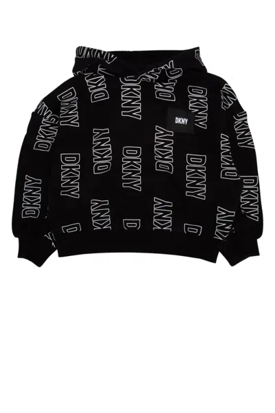 Dkny Kids' Felpa In Blackwhite