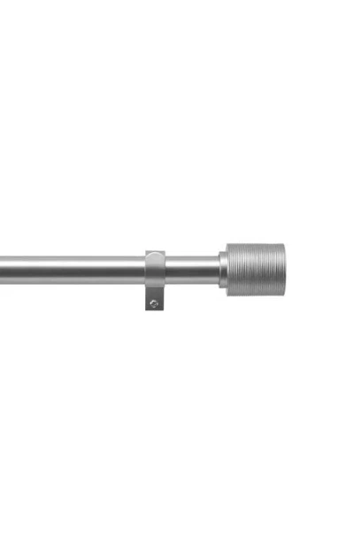 Dkny Fin 36" To 66" Adjustable Curtain Rod In Silver