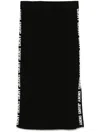Dkny Fine-ribbed Midi Skirt In Black