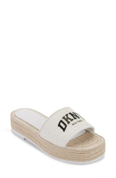 Dkny Fiona Logo Platform Sandal In Bright White