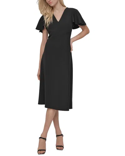 Dkny Fit & Flare Dress In Black