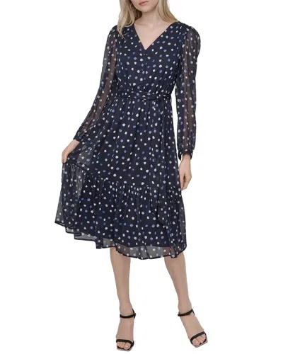 Dkny Fit & Flare Dress In Blue